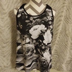 Clearance🛍 XL yoga tank mesh floral design